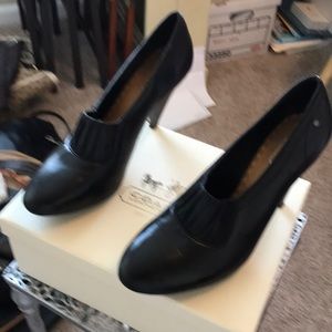 Coach black leather boots